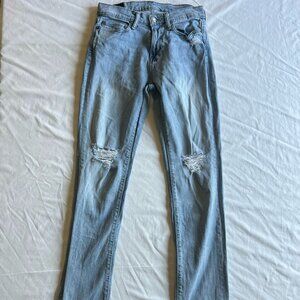 Abercrombie & Fitch Vtg. Light Wash Destroyed Rustin Athletic Slim - Men's 29"
